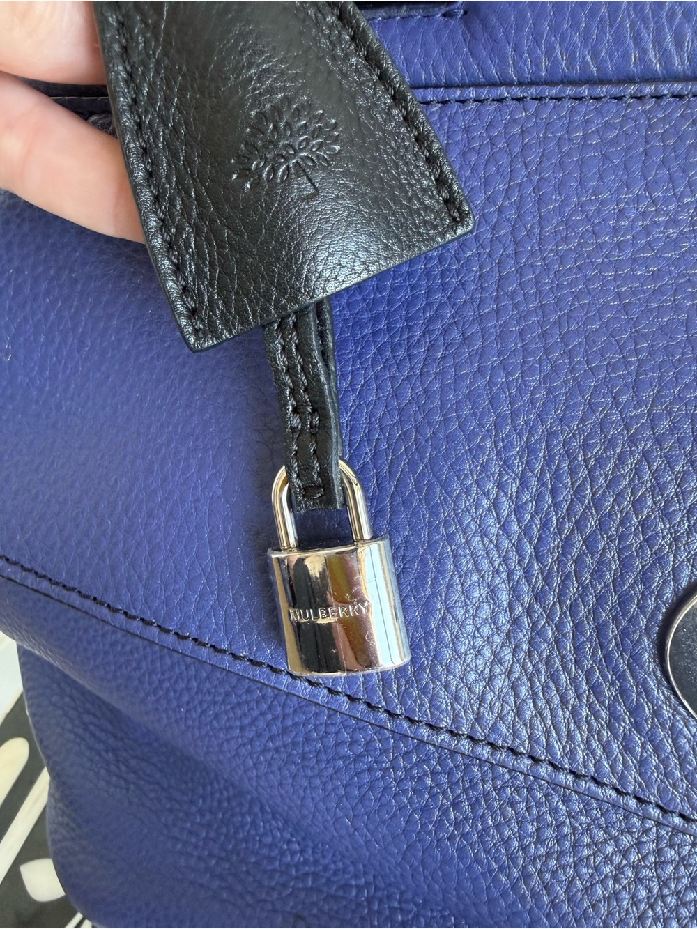 Mulberry 'Blenheim' Indigo (Blue Violet) Leather Satchel Bag | Rare Color - Picture 6 of 16